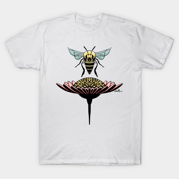 Pollinating Bee T-Shirt by MoCampobasso